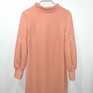 Vintage Light Peach Long Sleeve Puff Sleeve Dress/Vintage Long Sleeve Dress/ Sum